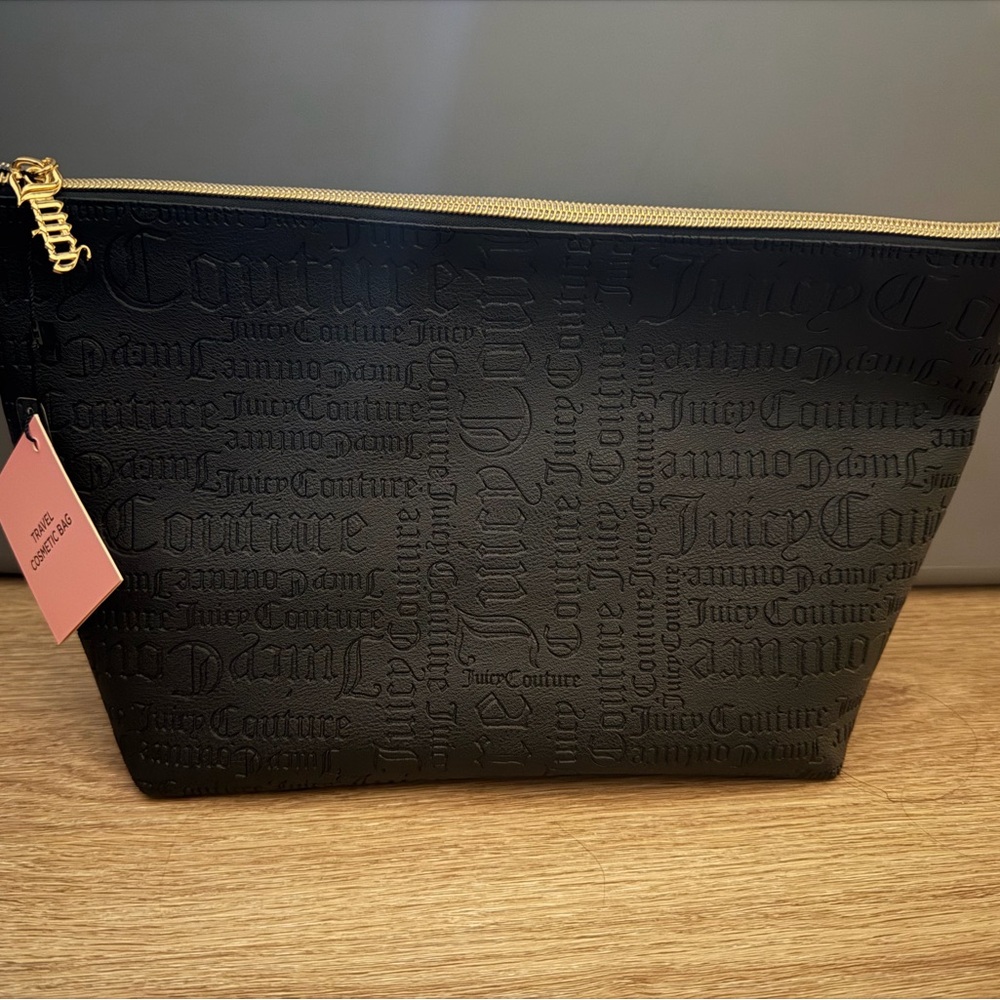 Juicy Couture Black Embossed Cosmetic Bag